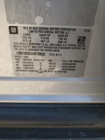 LRBFXBSA3HD128632 - 2017 BUICK ENVISION ESSENCE Արծաթագույն լուսանկար 13