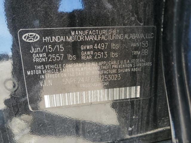 5NPE24AF6FH253023 - 2015 HYUNDAI SONATA SE BLACK photo 12