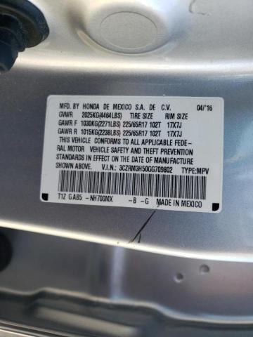 3CZRM3H50GG709802 - 2016 HONDA CR-V EX SILVER photo 13