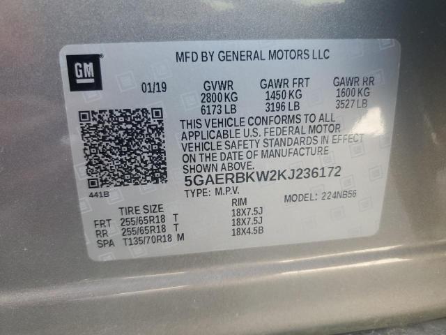 5GAERBKW2KJ236172 - 2019 BUICK ENCLAVE ESSENCE 灰色 照片 13