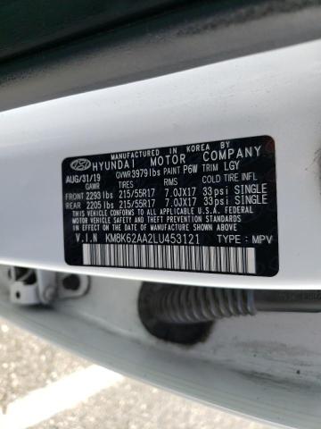 KM8K62AA2LU453121 - 2020 HYUNDAI KONA SEL PLUS WHITE photo 13