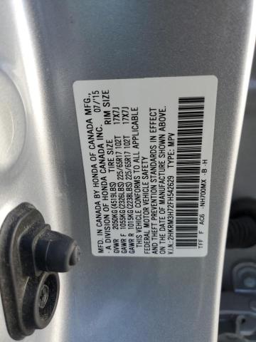 2HKRM3H72FH542629 - 2015 HONDA CR-V EXL SILVER photo 12