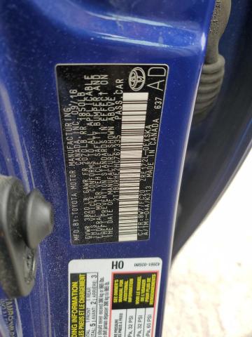 2T1BURHE2HC767335 - 2017 TOYOTA COROLLA L BLUE photo 12