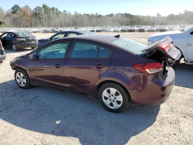 3KPFK4A70HE158008 - 2017 KIA FORTE LX MAROON photo 2