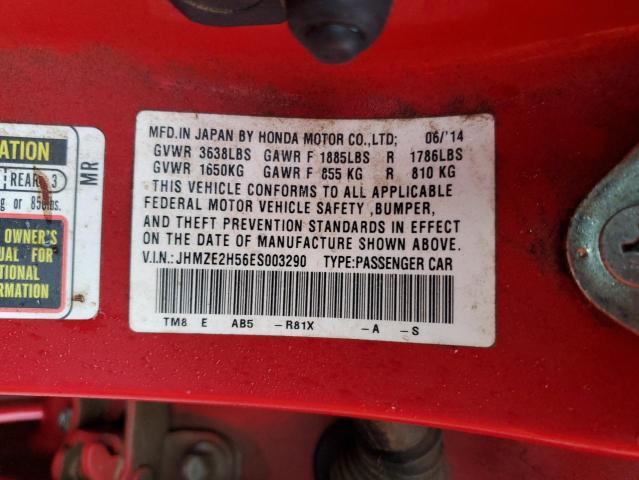 JHMZE2H56ES003290 - 2014 HONDA INSIGHT LX RED photo 12