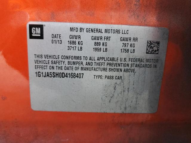 1G1JA5SH0D4168407 - 2013 CHEVROLET SONIC LS 橙色 照片 12