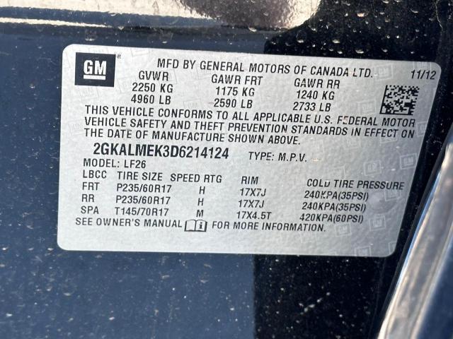 2GKALMEK3D6214124 - 2013 GMC TERRAIN SLE BLACK photo 10