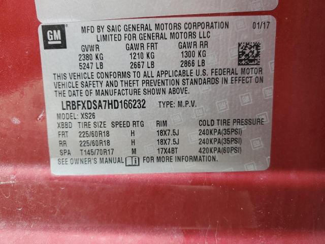 LRBFXDSA7HD166232 - 2017 BUICK ENVISION ESSENCE Qırmızı foto 13