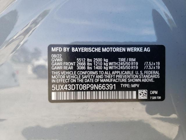 5UX43DT08P9N66391 - 2023 BMW X4 M40I GRAY photo 14