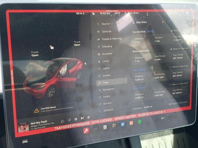 7SAYGDEE1PF609039 - 2023 TESLA MODEL Y RED photo 9