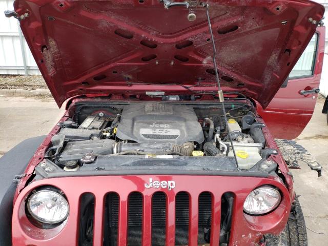 1C4AJWAG5DL557152 - 2013 JEEP WRANGLER SPORT BURGUNDY photo 11