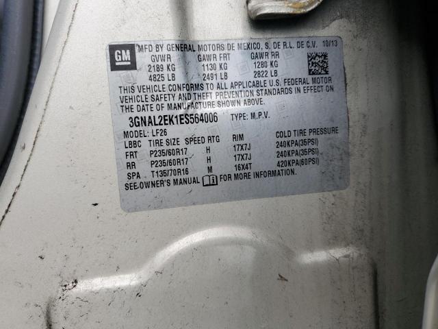 3GNAL2EK1ES564006 - 2014 CHEVROLET CAPTIVA LS 米色 照片 12