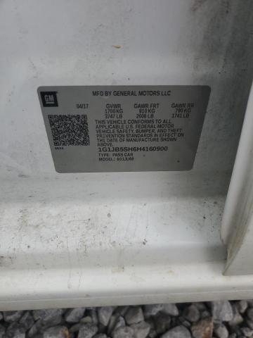 1G1JB5SH6H4160900 - 2017 CHEVROLET SONIC LS WHITE photo 12