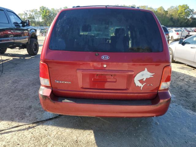 KNDUP131526264287 - 2002 KIA SEDONA EX RED photo 6