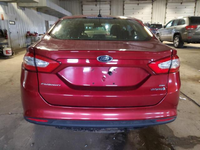 3FA6P0LU6DR344075 - 2013 FORD FUSION SE HYBRID RED photo 6