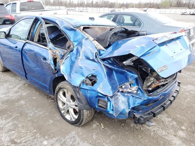 3FAHP0HGXCR255443 - 2012 FORD FUSION SE BLUE photo 9