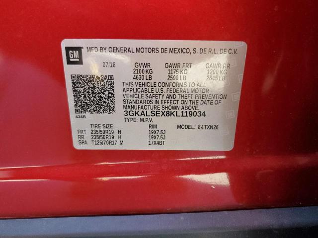 3GKALSEX8KL119034 - 2019 GMC TERRAIN DENALI RED photo 14