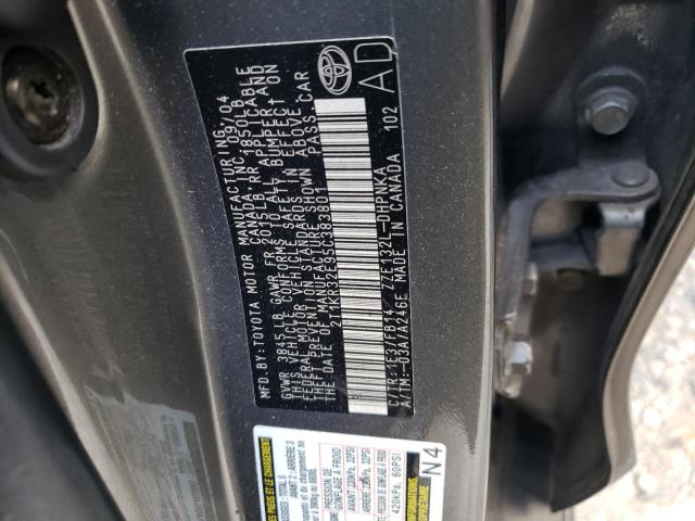 2T1KR32E95C383801 - 2005 TOYOTA COROLLA MA XR GRAY photo 12