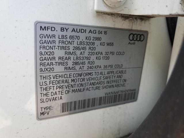 WA1VAAF75HD015444 - 2017 AUDI Q7 PRESTIGE WHITE photo 13