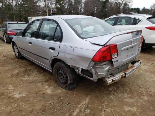 1HGES16345L029970 - 2005 HONDA CIVIC DX VP SILVER photo 2