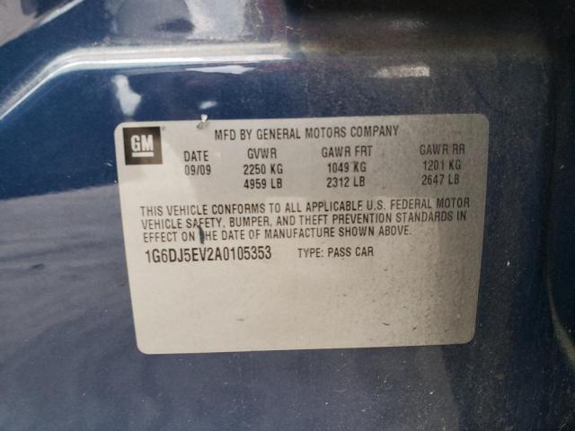 1G6DJ5EV2A0105353 - 2010 CADILLAC CTS PERFORMANCE COLLECTION Mavi fotoğraf 13