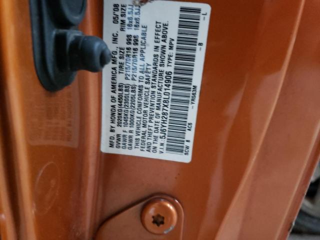 5J6YH287X8L014906 - 2008 HONDA ELEMENT EX ORANGE photo 13