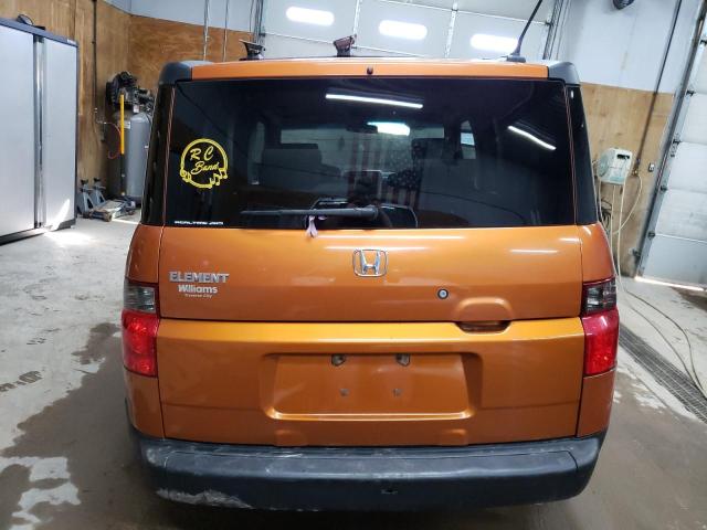 5J6YH287X8L014906 - 2008 HONDA ELEMENT EX ORANGE photo 6