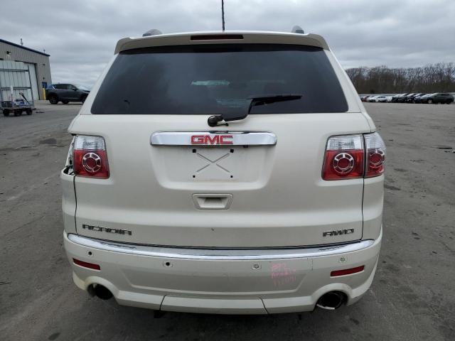 1GKKVTEDXBJ339843 - 2011 GMC ACADIA DENALI WHITE photo 6