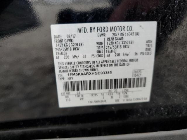 1FM5K8ARXHGD93385 - 2017 FORD EXPLORER POLICE INTERCEPTOR Qara foto 13