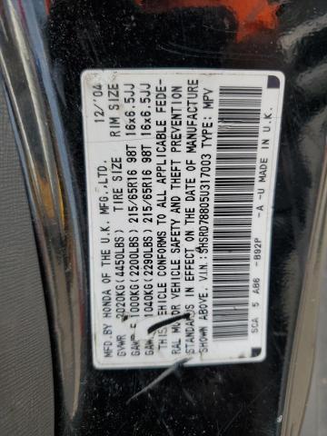 SHSRD78805U317003 - 2005 HONDA CR-V EX BLACK photo 12