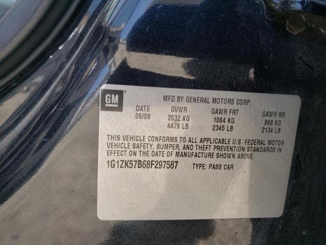 1G1ZK57B68F297587 - 2008 CHEVROLET MALIBU LTZ შავი ფოტო 12