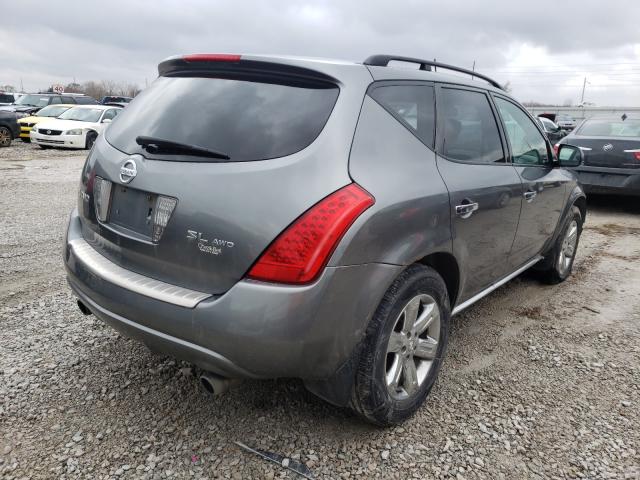 JN8AZ08W76W540281 - 2006 NISSAN MURANO SL GRAY photo 4