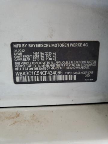 WBA3C1C54CF434065 - 2012 BMW 328 I SULEV WHITE photo 12