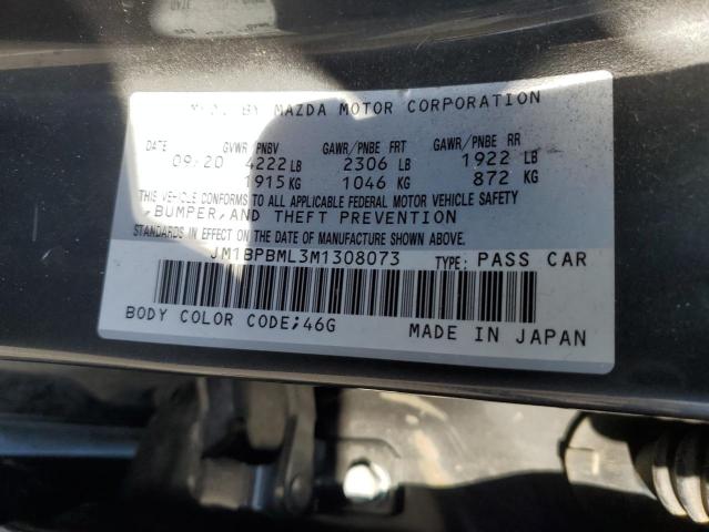 JM1BPBML3M1308073 - 2021 MAZDA 3 PREMIUM CHARCOAL photo 12