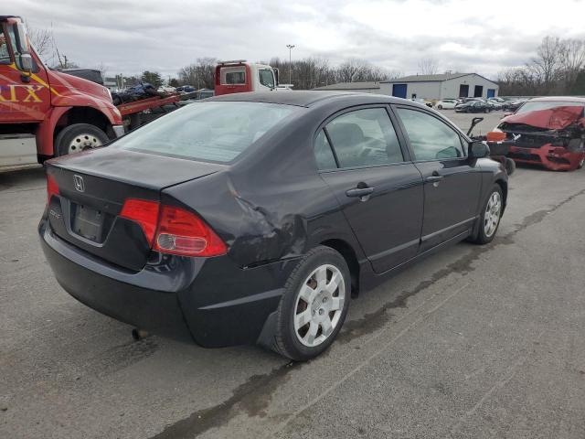 2HGFA15548H305754 - 2008 HONDA CIVIC LX BLACK photo 3