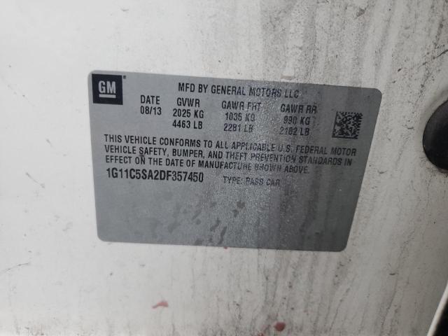 1G11C5SA2DF357450 - 2013 CHEVROLET MALIBU 1LT შავი ფოტო 12