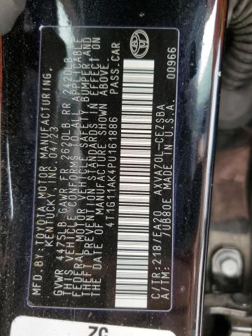 4T1G11AK4PU161886 - 2023 TOYOTA CAMRY SE NIGHT SHADE BLACK photo 12