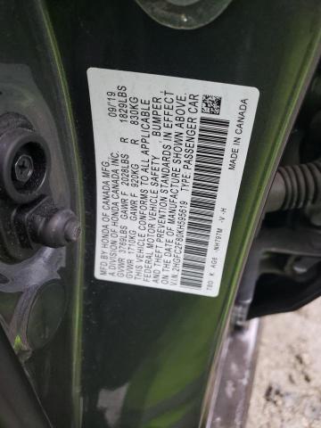 2HGFC2F80KH595619 - 2019 HONDA CIVIC SPORT 灰色 照片 12