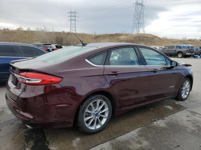 3FA6P0LU3HR195596 - 2017 FORD FUSION SE HYBRID MAROON photo 3