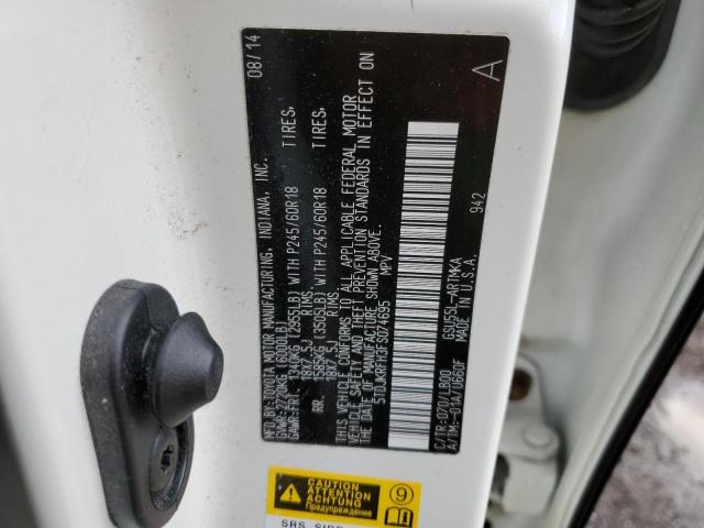 5TDJKRFH3FS074695 - 2015 TOYOTA HIGHLANDER XLE 白色 照片 13