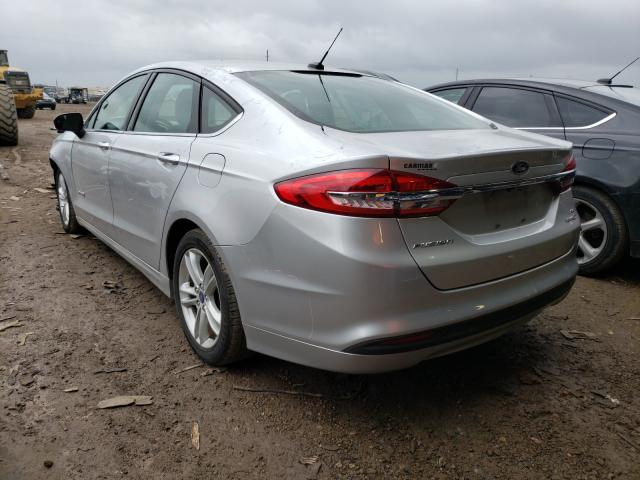 3FA6P0LU8JR137828 - 2018 FORD FUSION SE HYBRID SILVER photo 3