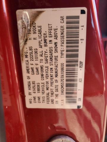 1HGCM55707A108600 - 2007 HONDA ACCORD EX RED photo 12