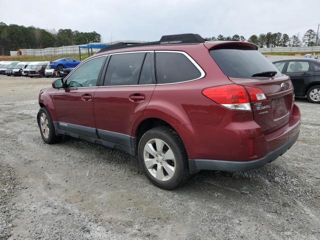 4S4BRBGC2B3370521 - 2011 SUBARU OUTBACK 2.5I PREMIUM BURGUNDY photo 2