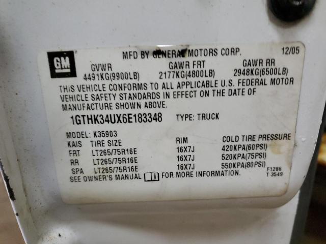 1GTHK34UX6E183348 - 2006 GMC NEW SIERRA K3500 WHITE photo 12