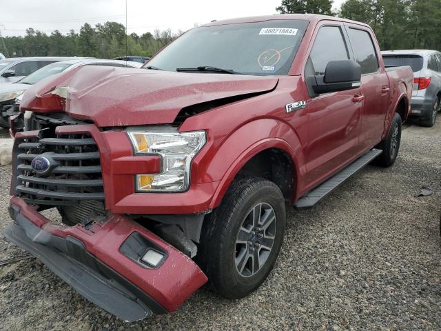 1FTEW1CP1FFC36195 - 2015 FORD F150 SUPERCREW RED photo 1