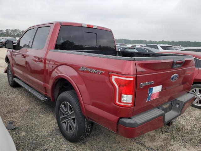1FTEW1CP1FFC36195 - 2015 FORD F150 SUPERCREW RED photo 2