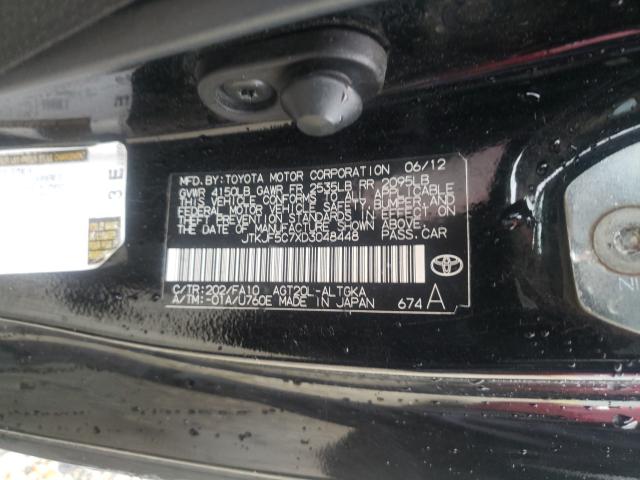 JTKJF5C7XD3048448 - 2013 TOYOTA SCION TC 黑色 照片 10