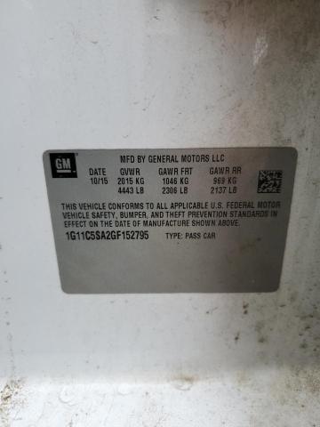 1G11C5SA2GF152795 - 2016 CHEVROLET MALIBU LIM LT 白色 照片 12