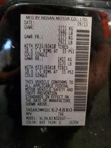 5N1AR2MM1EC624880 - 2014 NISSAN PATHFINDER S შავი ფოტო 13