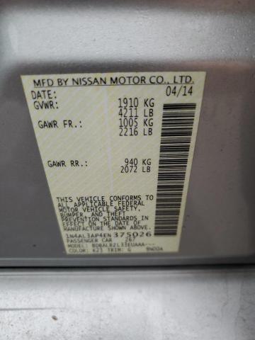 1N4AL3AP4EN375026 - 2014 NISSAN ALTIMA 2.5 SILVER photo 12